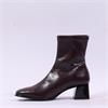 Miss Elastic Fax Block Heel Ankle Boot - Burgundy